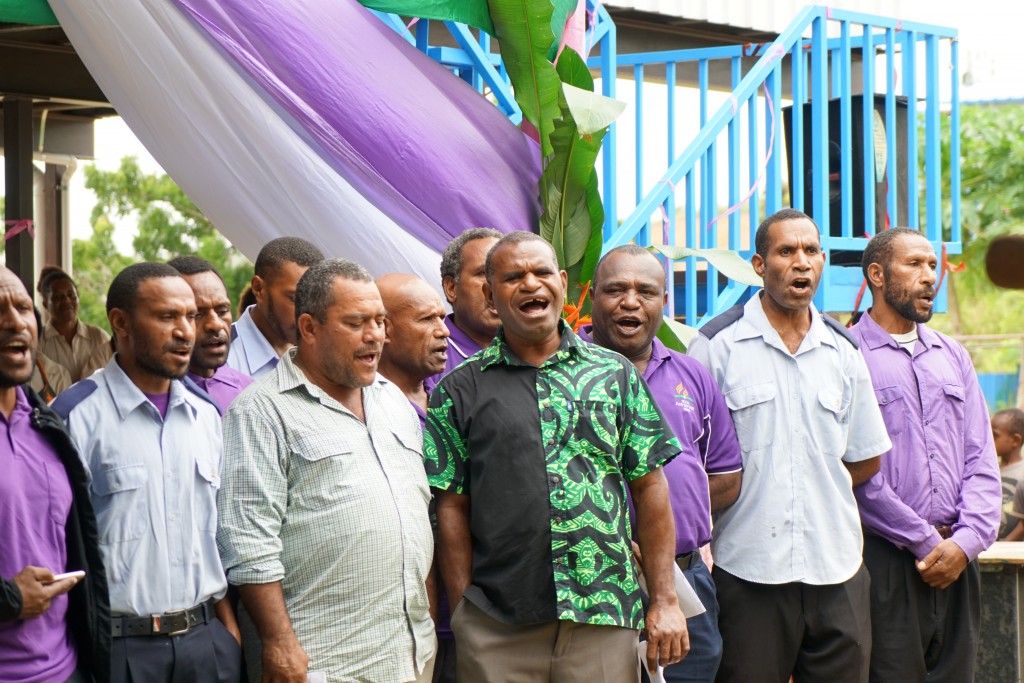 A men's choir in PNG