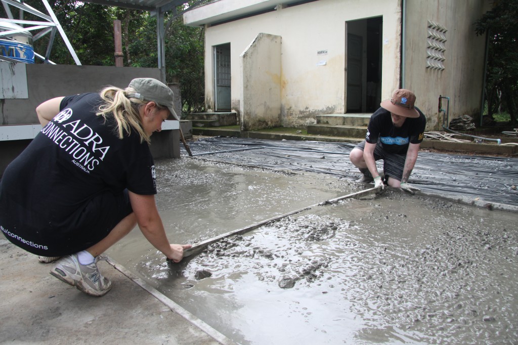Sanitarium Vietnam concreting