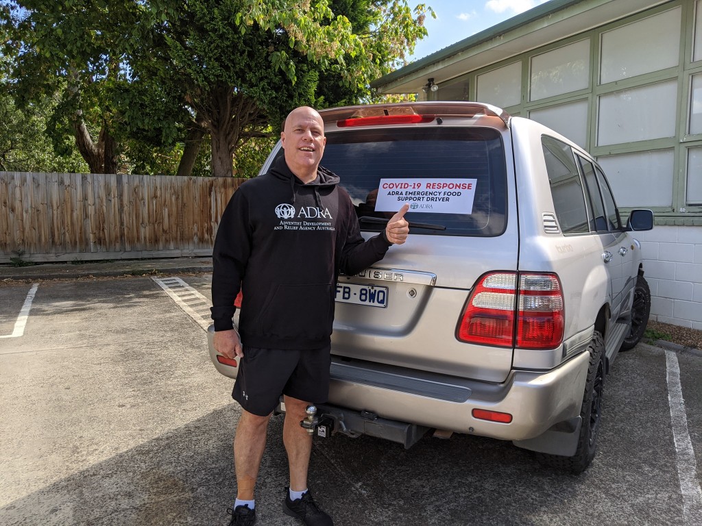 AUC youth and young adult ministries director Pastor Jeff Parker, who serves ADRA as a volunteer driver.